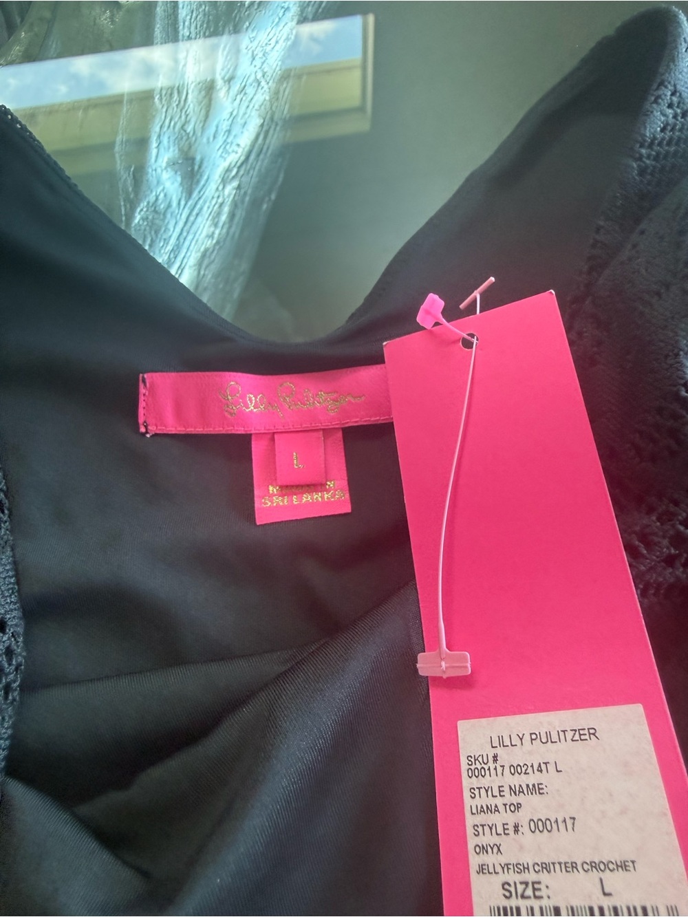 Lilly Pulitzer Black Bell Sleeve Top - Picture 2 of 5